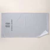 Modern Gray Monogram Strandlaken (Voorkant)