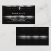 Modern Gray Monogram Visitekaartje (Voorkant / Achterkant)