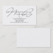 Modern Gray Monogram White Visitekaartje (Voorkant / Achterkant)