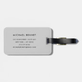 Modern Gray Monogrammed Bagagelabel (Achterkant horizontaal)