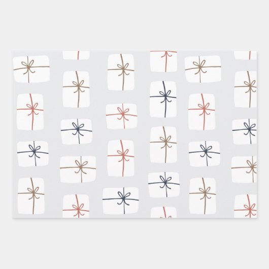 Modern Gray Neutral Scandinavian Pattern Inpakpapier Vel (Voorkant)