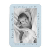 Modern Gray on Blue Baby Announement Magneet (Verticaal)