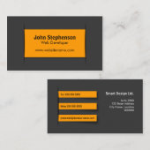 Modern Gray Oranje Visitekaartje (Voorkant / Achterkant)
