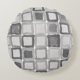 Modern Gray Painted Patches  Rond Kussen
