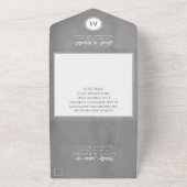 Modern Gray Parchment Paper Wedding All In One Uitnodiging (Buitenkant)