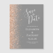 Modern Gray Peach Save Date Magnetic Card (Voorkant)