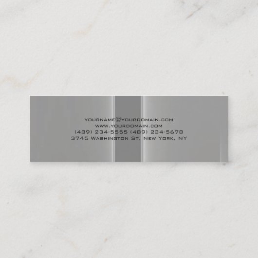 Modern Gray Personal Trainer Gym Bodybuilding Mini Visitekaartje (Achterkant)