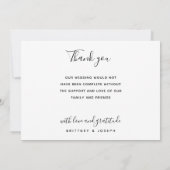 Modern Gray Photo Collage Wedding Bedankt (Achterkant)