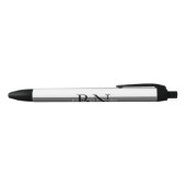 Modern Gray Professional Business Monogram Zwarte Inkt Pen (Bovenkant)