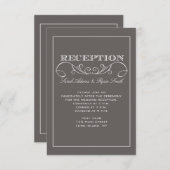 Modern Gray Reception Invitation Informatiekaartje (Voorkant / Achterkant)