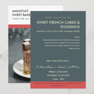 MODERN GRAY RED FOTO WORKSHOP INVITE SJABLOON KAART