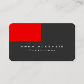 Modern Gray Red Minimalist Plain Trendy Creative Visitekaartje (Voorkant)