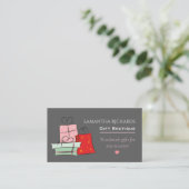 Modern Gray Roze Gifts Retail Boutique Shop Visitekaartje (Staand voorkant)