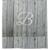 Modern Gray Rustic Farmhouse Monogram Bath Decor Douchegordijn (Voorkant)