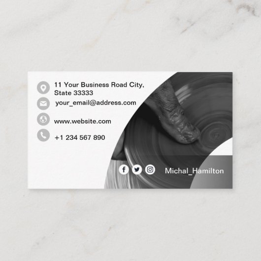 Modern Gray Sculptor Visitekaartje (Achterkant)