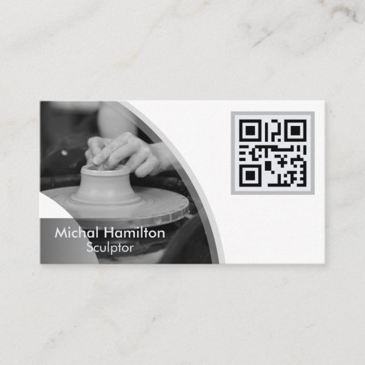 Modern Gray Sculptor Visitekaartje (Voorkant)