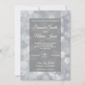 Modern Gray Silver Bokeh Wedding Kaart (Voorkant)