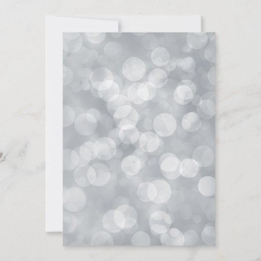 Modern Gray Silver Bokeh Wedding Kaart (Achterkant)