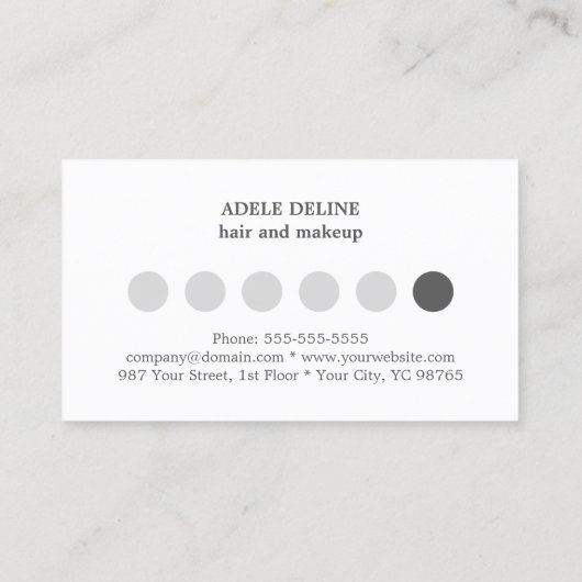 Modern Gray Silver White Pattern Loyalty Kaart (Achterkant)