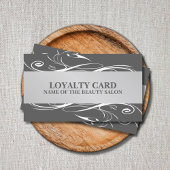 Modern Gray Silver White Pattern Loyalty Kaart
