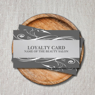 Modern Gray Silver White Pattern Loyalty-kaart Klantenkaartje