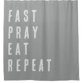 Modern Gray Simple Typography Quote Ramadan Douchegordijn (Voorkant)