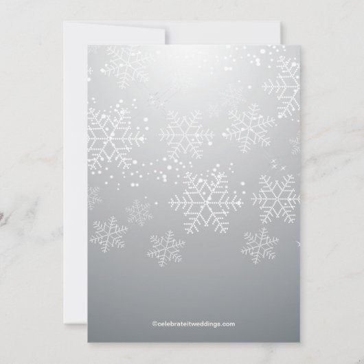 Modern Gray Snowflake Bridal Shower Kaart (Achterkant)