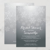 Modern Gray Snowflake Bridal Shower Kaart (Voorkant / Achterkant)