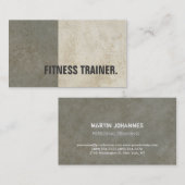 Modern Gray Stone Wall Grey Fitness Trainer Visitekaartje (Voorkant / Achterkant)