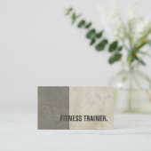 Modern Gray Stone Wall Grey Fitness Trainer Visitekaartje (Staand voorkant)