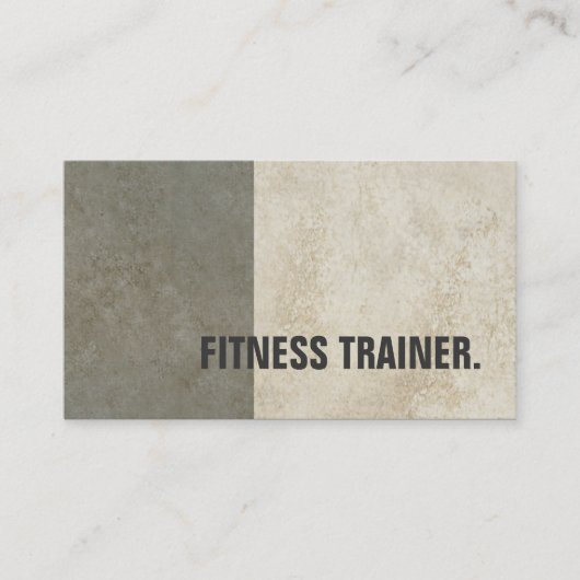 Modern Gray Stone Wall Grey Fitness Trainer Visitekaartje (Voorkant)