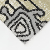 Modern Gray Tan Retro Tribal Stippen iKat Pattern Fleece Deken (Hoek)