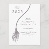 Modern Gray Tassel Graduation Party Briefkaart (Voorkant)