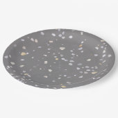 Modern Gray Terrazzo Papieren Bordje (Gekanteld)