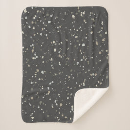 Modern Gray Terrazzo Pattern Sherpa Deken