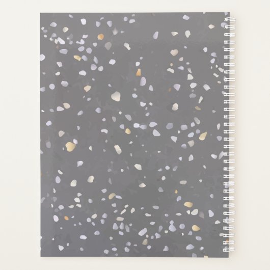 Modern Gray Terrazzo Planner (Achterkant)