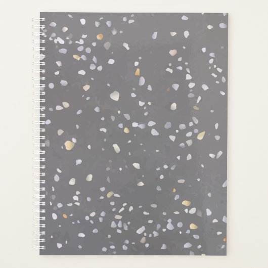 Modern Gray Terrazzo Planner (Voorkant)