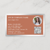 Modern Gray Terrazzo Real Estate Photo QR Code Visitekaartje (Achterkant)