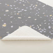 Modern Gray Terrazzo Sherpa Deken (3/4)