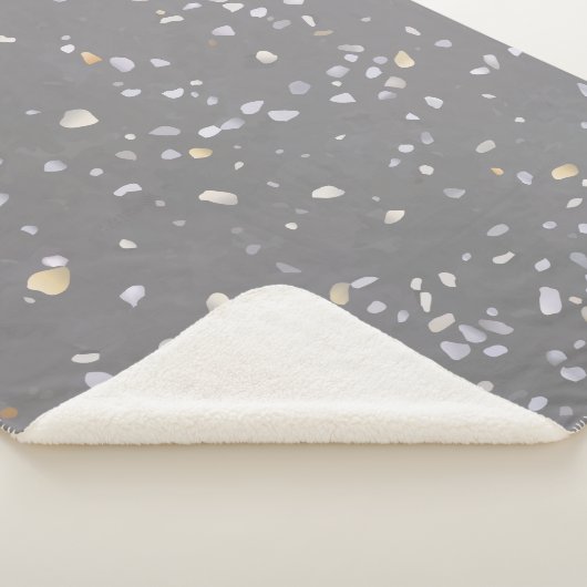 Modern Gray Terrazzo Sherpa Deken (3/4)