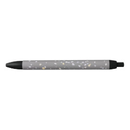 Modern Gray Terrazzo Zwarte Inkt Pen