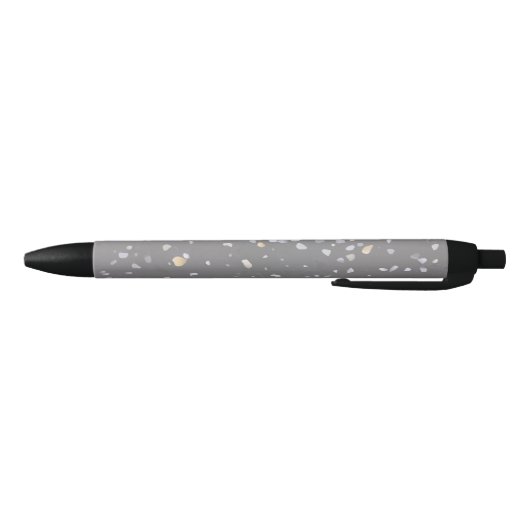 Modern Gray Terrazzo Zwarte Inkt Pen (Bodem)
