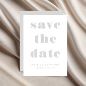 Modern Gray Typography Wedding Save The Date