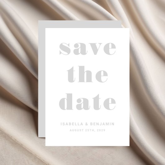 Modern Gray Typography Wedding Save The Date