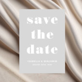 Modern Gray Typography Wedding Save The Date