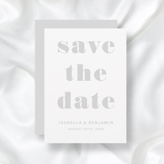 Modern Gray Typography Wedding Save The Date