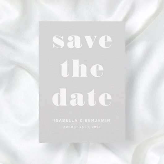 Modern Gray Typography Wedding Save The Date