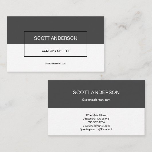 Modern Gray Visitekaartje (Voorkant / Achterkant)
