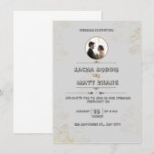 Modern Gray Wedding Invitation Kaart (Voorkant / Achterkant)