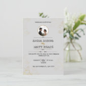 Modern Gray Wedding Invitation Kaart (Staand voorkant)